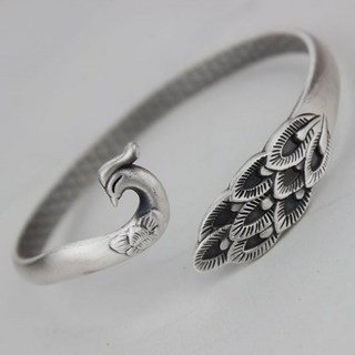 信德良行 純銀999孔雀鳳凰手鐲 No.178，足銀手鍊手環，民族風皇家典藏，美麗大方優雅