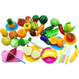 쌍용완구 new 싹뚝 요리 썰기 자르기 소꿉 역할 놀이 선물 세트, B형 (과일 야채 38종), 1개