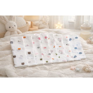 베비앙 캐릭터 아기손수건 10장세트 국산 순면 엠보손수건