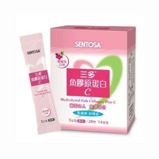 三多 魚膠原蛋C 蔓越莓口味 28包/盒 添加維生素C 促進膠原蛋白形成 維持青春美麗 方便攜帶, 1個