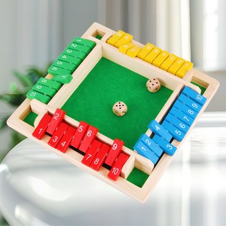 數字翻牌兒童玩具四面桌遊喝酒遊戲道具益智聚會休閒助興賭酒遊戲, 1個, 四面彩色款【兩顆骰子純數字】