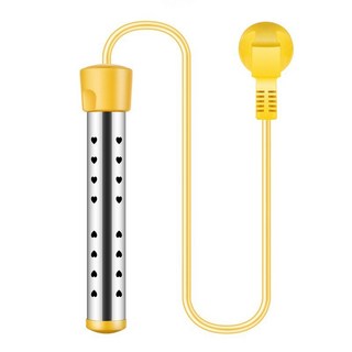 전기온수히터 물데우기 전기 온수기 히터봉 2500W 자동 전원 차단, 한국형 코드, 옐로우, 옐로우(한국형 코드)