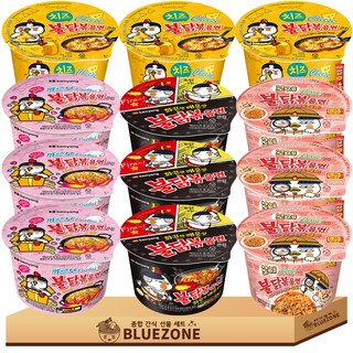 삼양 큰컵 불닭세트 불닭볶음면3개 까르보불닭3개 치즈불닭3개 로제불닭3개 라면스틱3개, 1개