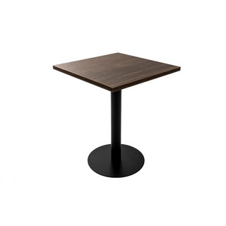 防潮塑合板餐桌 咖啡店桌椅/咖啡桌/方桌/圓桌/休閒桌/洽談桌, 烤黑平底+胡桃(60*60公分)