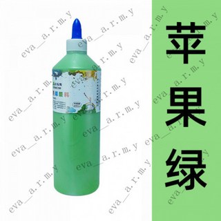 大瓶丙烯顏料 500ml 壓克力彩繪顏料 美術教室專用 石膏娃娃DIY 色彩鮮豔 覆蓋力強 學生顏料, 蘋果綠500毫陞