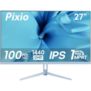 픽시오 PX278 웨이브 화이트 27인치 180Hz 새로고침률 QHD 1440p 해상도 빠른 IPS 패널 1ms GTG 응답속도 게이밍 모니터 with FreeSync, 27 inch, 100Hz 1440p, Blue