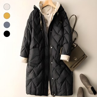 Paperments 女款拼色層疊式絎縫連帽大衣 03280