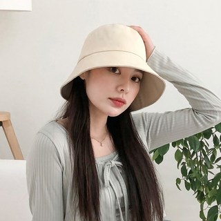 미미샵 컬러 스티치 벙거지 남녀공용 버킷햇 (7컬러) 기본 데일리 코튼 모자 사계절 왕대두 사이즈조절