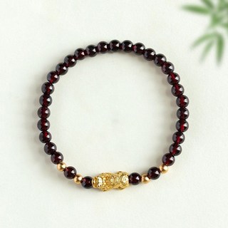 오누이디스플레이 고급스러운 레드 가넷 원석 골드 포인트 팔찌