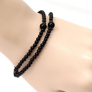 붓다북 고급 오닉스 108 염주 팔찌 3mm - 불교 합장주