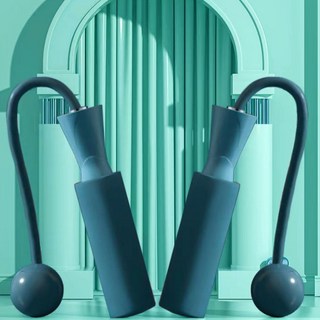 營部連 無線跳繩 室內健身 運動負重款 瘦身專業燃脂 無線加粗大球跳繩, 孔雀藍, 1個