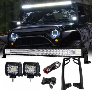 납품전문 Tir-Row LED 작업등 바 안개등 지붕 장착 브래킷 포함 지프 랭글러 JK 07-18 용 자동차 액세서, 01 SET