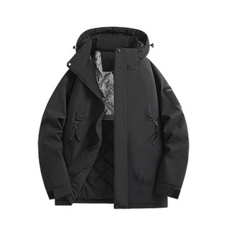 衝鋒外套三合一 石墨烯自發熱禦寒保暖 防風防水防刮耐磨加絨加厚修身羽絨外套