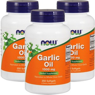 NOW Foods 大蒜精軟膠囊 1500mg, 250顆, 3罐
