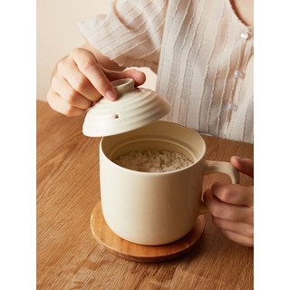 도자기 머그컵 죽 밥 겸용 식기 컵 다용도 주방용품 블랙