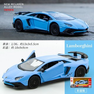 藍寶堅尼 合金模型車 1:36 玩具車 回力車, 1個, 藍色