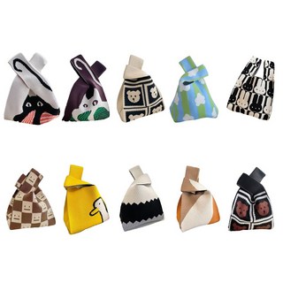 針織手提袋 - 時尚針織包 單肩水桶托特包