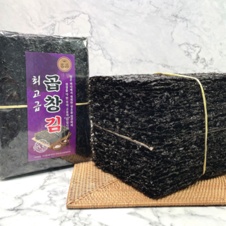 [곰소육자매젓갈] 국산 햇곱창김 100장 신안 지주식 최고급 곱창김 진짜 맛있는 햇김, 한 톳(100장), 100개