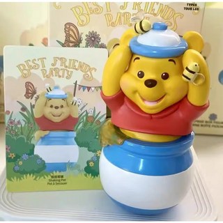 名創優品 小熊維尼老友派對系列盲盒 維尼 跳跳虎 小豬 屹耳 公仔 4/4 Y6017, 1個, E款/遙遙密罐 4/4 Y6017