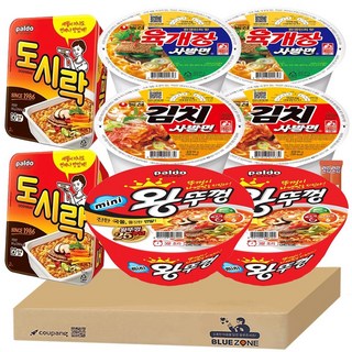 소컵라면 세트 육개장사발면2개 김치사발면2개 왕뚜껑2개 도시락2개 라면스틱2개, 1박스