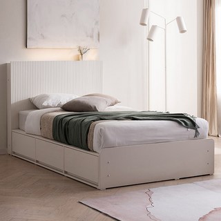 삼익가구 디메이 LED 아트월 호텔 수납 침대 SS Q K, 02. 화이트_본넬매트 포함 (SS)