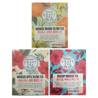피코크 로즈힙 히비스커스티 7g(7티백)+히비스커스 애플블렌드티 7g(7티백)+루이보스 오렌지블렌드티 7g(7티백) 각 1개씩, 1g, 1개