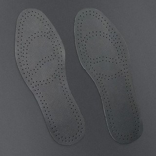 V 퍼스트 레이어 소가죽 안창 마사지 충격 흡수 탈취제 라텍스 고탄성 스포츠, 1개, [01] Black