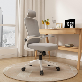 투에스리빙 사무용 푹신한 컴퓨터 의자, 그레이 헤드레스트