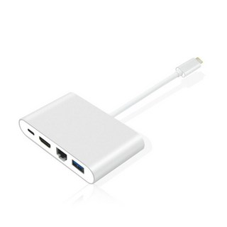 TYPE-C 轉 HDMI 網卡 USB TYPE-C轉接器 支援HDMI高畫質輸出 具備USB擴展接口 高速網卡功能 即插即用 輕巧便攜, 1個