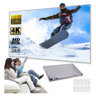 NOTOO 4K ALR 회색 금속성 고휘도 와이드 빔프로젝터 스크린, 검정색 테두리 없음, 84형