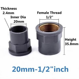 PVC 파이프 PVC 튜브 TUBE 회색 구리 암나사 파이프 소켓 직선 정원 관개 급수관 조인트 20 32mm 12 1 인치 13 개, 3개