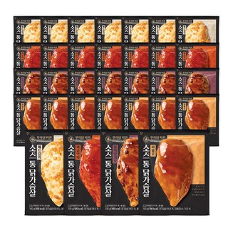 [무료배송/당일출고] 푸라닭 시그니처 소스 통 닭가슴살 4종, 100g, 32개