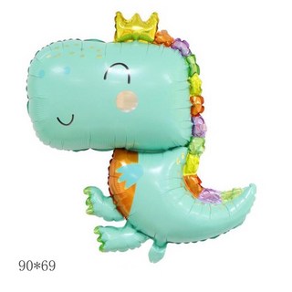 充氣鋁膜氣球 周歲生日抓周宴會派對節慶道具 - 台灣24H出貨, 1個, 小恐龍 藍青