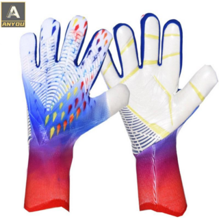 ANYOU 골키퍼장갑 축구장갑 키퍼장갑 라텍스 축구 글러브, 남홍색, 1개