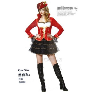 C5-4 黑紅酷黑女海盜造型服, 1個