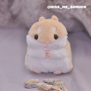 日系可愛倉鼠絨毛玩偶吊飾 可掛背包 鑰匙圈 超萌系療癒小物, (Z67)棕色【精緻金色扣】, 1個, 10cm