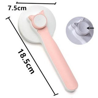 고양이 빗 한 번 클릭 고양이 브러시 자동 애완 동물 헤어 리무버 애완 동물 손질 고양이를위한 오픈 매듭 빗 손질 브러시 애완 동물 용품, [08] Ear pink with button, 1개