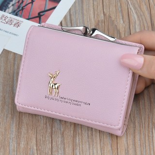 MDMS 韓系短夾 ins可愛繽紛色女用皮夾 零錢包卡包小包三折短夾