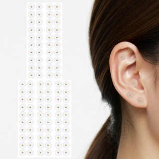 룬테 귀에 붙이는 쥬얼리 지압 이혈 패치, 골드, 100개