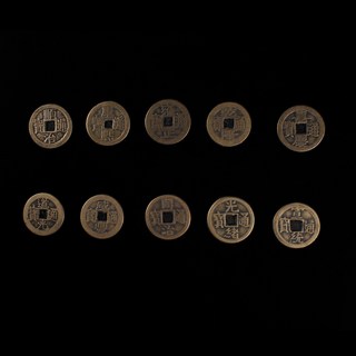 博古珍藏 清代錢幣套組：五帝錢、十帝錢、龍鳳錢，直徑22mm古銅錢，早期收藏招財聚寶, 1個