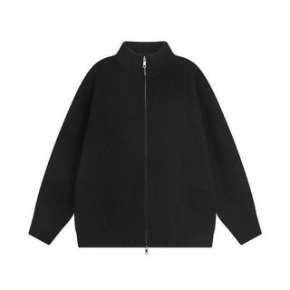 男女休閒針織毛衣 仿羊毛衣 美式厚毛線衣 寬鬆保暖立領上衣