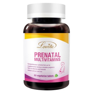 Lovita 愛維他 孕婦綜合維他命 全素錠劑 60錠 (備孕.葉酸.鈣.鐵.維生素), 1個, 60顆