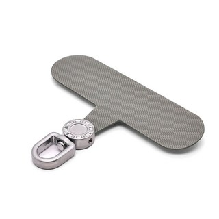 手機殼掛繩夾片 固定卡片 吊繩掛片 免掛繩孔 手機掛繩墊片, 灰色 可旋轉夾片, 1個