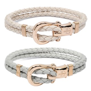PAUL HEWITT 德國 Phinity 皮革編織玫瑰金錨鍊手環 (兩色)
