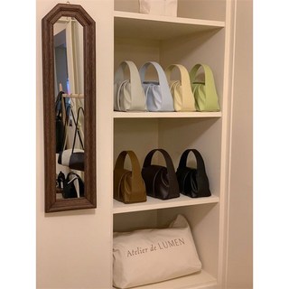 日韓小方包女 斜挎包 手提單肩包 韓版雲朵包 時尚褶皺斜挎包, 棕色,單獨斜跨肩帶（無包）