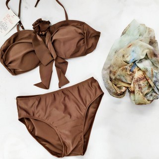 MISS·更衣室 泰式辣妹比基尼 性感純欲 海島度假泳衣女 韓系泳裝 沙灘寫真, 6632卡其色,M【適合47.5-52.5公斤】