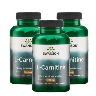 Swanson 斯旺森 左旋肉鹼錠 500mg, 100顆, 3罐