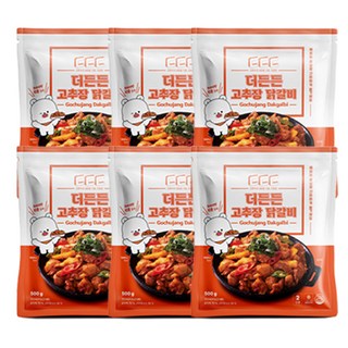 더든든 춘천식 고추장닭갈비 (냉동), 6개, 500g