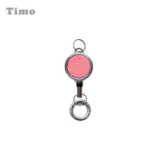 【Timo】布藝條紋掛脖吊繩 可拆卸識別證帶 鑰匙/識別證/證件套/悠遊卡掛繩, 1個, 【伸縮扣】粉色+銀釦