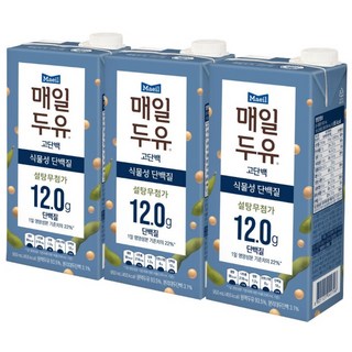 매일두유 고단백 설탕무첨가 식물성단백질, 950ml, 3개